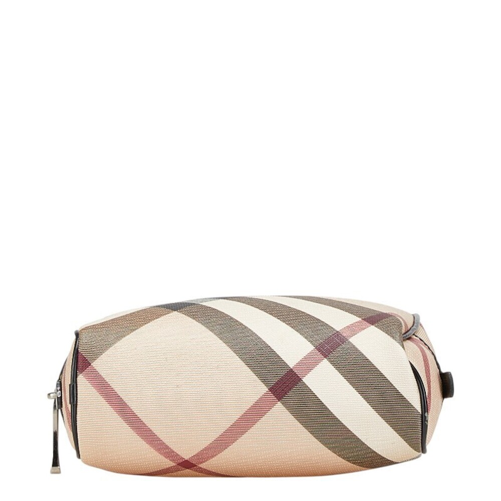 Burberry Nova Check Pouch Beige Tan Black Multicolor Leather - Picture 3 of 9